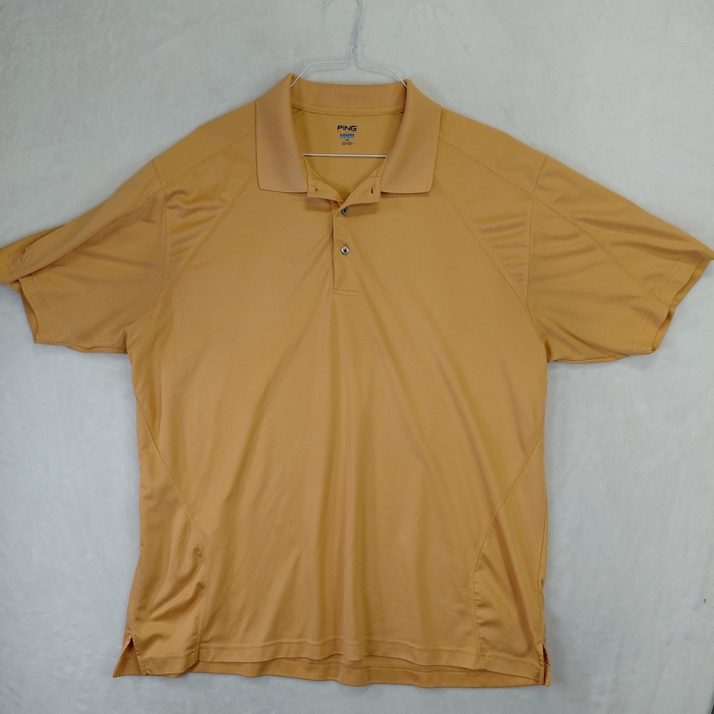 Ping Collection Mens XXL Performance Dynamics Golf Polo Shirt Mustard Yellow